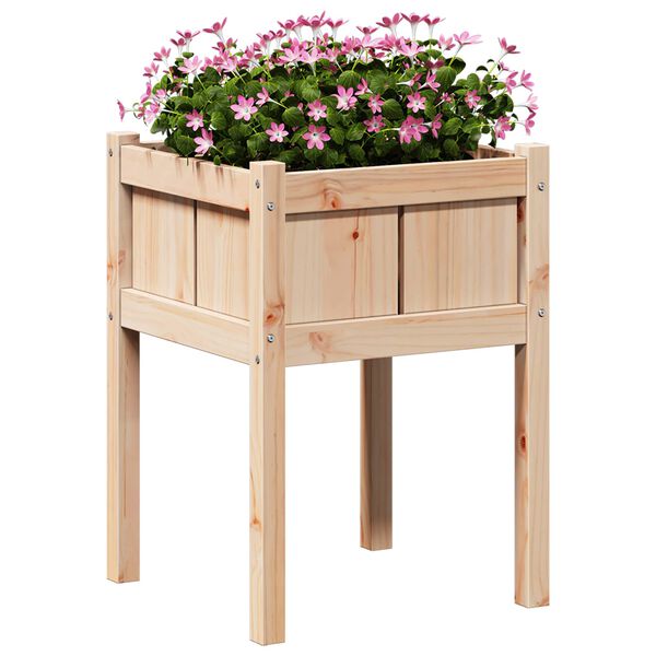 vidaXL Cache-pot de jardin Nature 50 x 50 x 70 cm Bois de pin massif