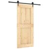 vidaXL Porte coulissante Naturel et noir 90 x 210 cm