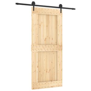 vidaXL Porte coulissante Naturel et noir 90 x 210 cm