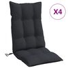 vidaXL Coussins de chaise &agrave; dossier haut lot de 4 noir tissu oxford