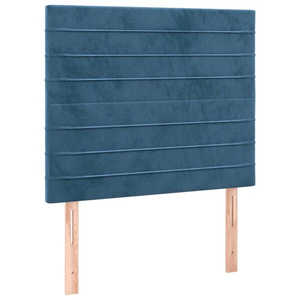 vidaXL T&ecirc;te de lit Bleu fonc&eacute; 100x5x118/128 cm Velours