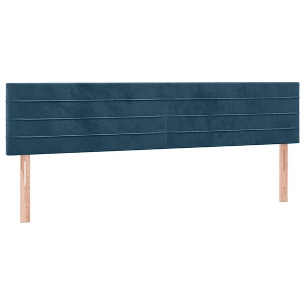vidaXL T&ecirc;te de lit &agrave; LED Bleu fonc&eacute; 160x5x78/88 cm Velours