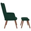 vidaXL Chaise de relaxation avec repose-pied Vert fonc&eacute; Velours