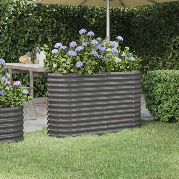 vidaXL Lit surélevé de jardin Acier galvanisé 114x40x68 cm gris