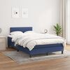 vidaXL Sommier &agrave; lattes de lit avec matelas bleu 120x190 cm tissu