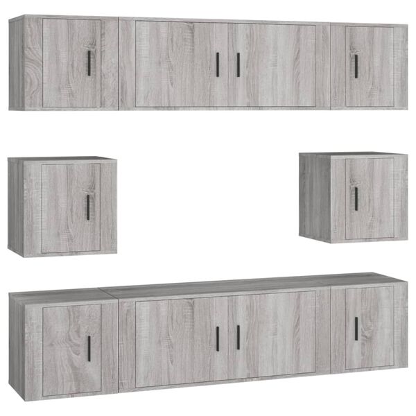 vidaXL Ensemble de meubles TV 8 pcs Sonoma gris Bois d'ing&eacute;nierie
