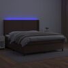 vidaXL Sommier &agrave; lattes de lit matelas LED Marron 180x200cm Similicuir