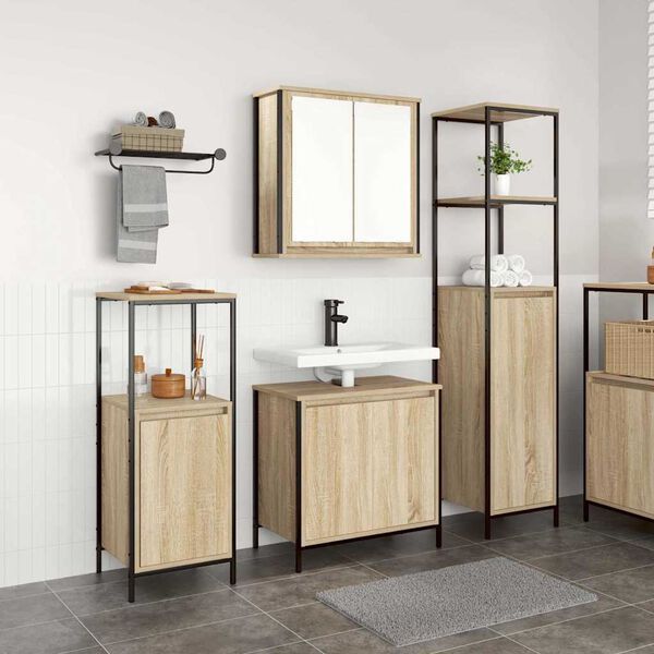 vidaXL Ensemble de mobilier de salle de bain avec &eacute;tag&egrave;re 3 pcs