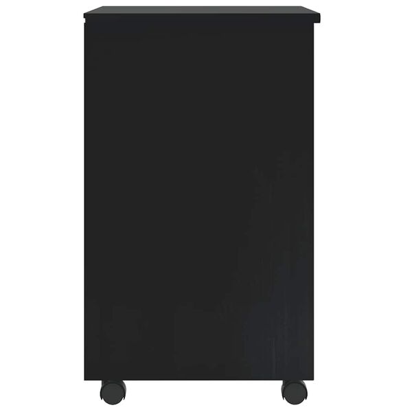 vidaXL Armoire roulante avec tiroirs MOSS noir bois de pin solide