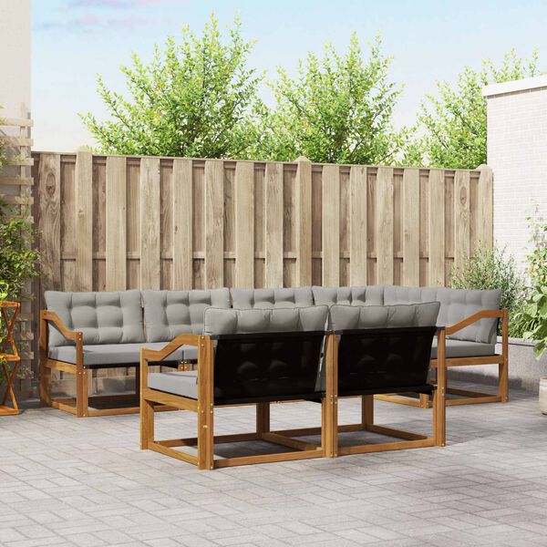 vidaXL Ensemble de canap&eacute;s d'ext&eacute;rieur 7 pcs Gris Naturel et Clair