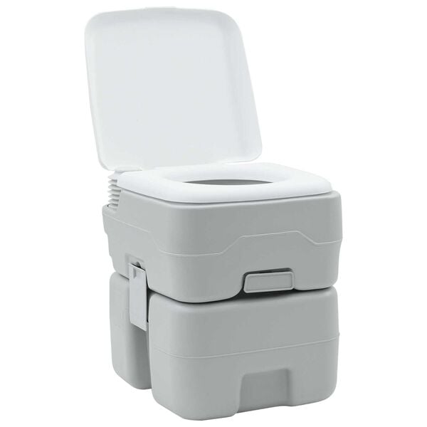 vidaXL Toilette de Camping Gris et blanc 41,5 x 36,5 x 42 cm