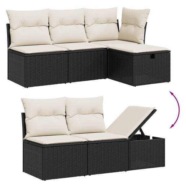 vidaXL Salon de jardin 11 pcs avec coussins noir r&eacute;sine tress&eacute;e