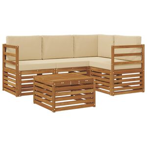 vidaXL Ensemble de canap&eacute;s d'ext&eacute;rieur 5 pcs Naturel et Beige