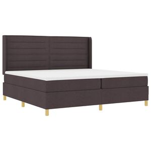 vidaXL Lit &agrave; ressorts avec matelas avec LED Marron 140 x 200 cm tissu