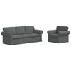 vidaXL Ensemble de Canap&eacute;s 2 pcs Gris fonc&eacute; 215 x 82 x 80 cm tissu