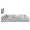 vidaXL Lit de Rangement Gris Sonoma 200 x 200 cm Bois d'ing&eacute;nierie