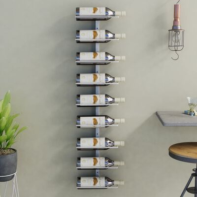 vidaXL Casier à vin mural pour 9 bouteilles Blanc Fer