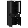 vidaXL Haut Armoire 2 pcs Chêne noir Bois Aggloméré et Verre