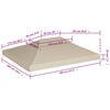 vidaXL Recouvrement de remplacement d'auvent 310 g/m² Beige 3 x 4 m