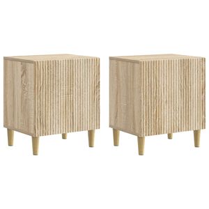 vidaXL Cabinet de chevet 2 pc Ch&ecirc;ne Sonoma 43 x 34,5 x 50 cm