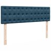 vidaXL Cadre de lit ottoman avec matelas bleu fonc&eacute; 140x200 cm velours
