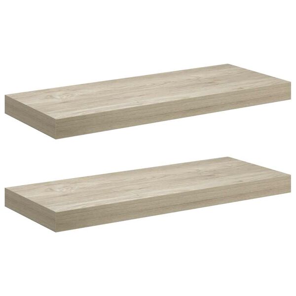 vidaXL &Eacute;tag&egrave;res murales flottantes 2 pcs ch&ecirc;ne 60x23,5x3,8 cm MDF