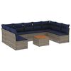 vidaXL Salon de jardin 10 pcs avec coussins gris r&eacute;sine tress&eacute;e