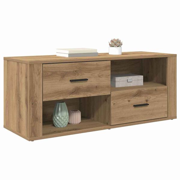 vidaXL Meuble TV Ch&ecirc;ne artisanal 100 x 35 x 40 cm Bois d'ing&eacute;nierie