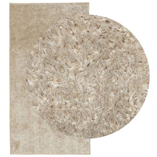 vidaXL Tapis ISTAN à poils longs aspect brillant beige 80x150 cm