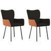 vidaXL Chaises &agrave; manger lot de 2 noir tissu et similicuir