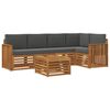 vidaXL Ensemble de canap&eacute;s d'ext&eacute;rieur 6 pc Naturel et Anthracite