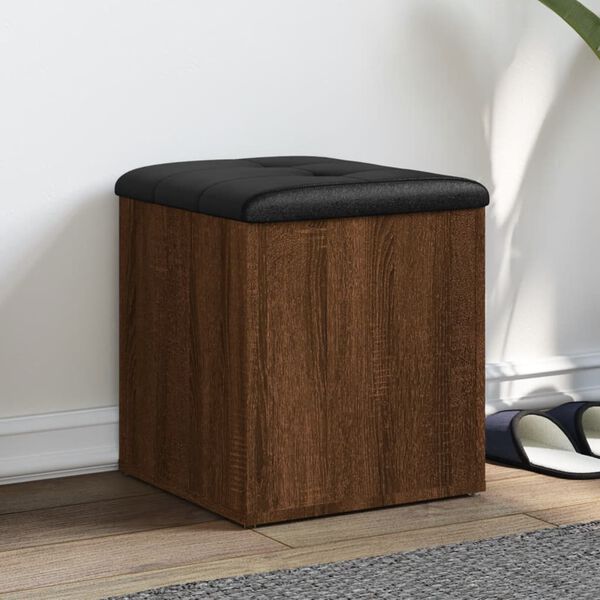 vidaXL Banc de rangement ch&ecirc;ne marron 42x42x45 cm bois d'ing&eacute;nierie