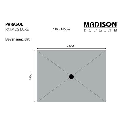 Madison Parasol Patmos Luxe Rectangulaire 210x140 cm Bleu saphir