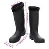 vidaXL Bottes de pluie avec chaussettes amovibles noir taille 44 PVC