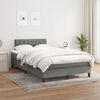 vidaXL Sommier &agrave; lattes de lit avec matelas gris fonc&eacute; 120x190cm tissu