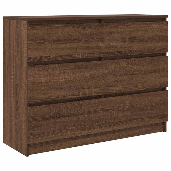 vidaXL Buffet ch&ecirc;ne marron 100x35x76 cm bois d'ing&eacute;nierie