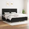 vidaXL Sommier &agrave; lattes de lit avec matelas Noir 200x200 cm Tissu