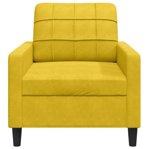 vidaXL Fauteuil Jaune 60 cm Velours