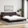 vidaXL Cadre de lit sans matelas Hvar marron fonc&eacute; 200x200 cm tissu