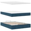 vidaXL Cadre de lit ottoman avec matelas bleu fonc&eacute; 140x190 cm velours