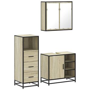 vidaXL Ensemble de meubles de salle de bain 3 pcs ch&ecirc;ne sonoma