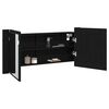 vidaXL Cabinet Miroir LED avec &eacute;tag&egrave;re Ch&ecirc;ne noir 100 x 12 x 45 cm