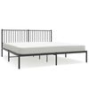 vidaXL Cadre de lit m&eacute;tal sans matelas avec t&ecirc;te de lit noir 183x213cm
