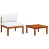 vidaXL Salon de jardin 2 pi&egrave;ces avec coussins en bois d'acacia et corde