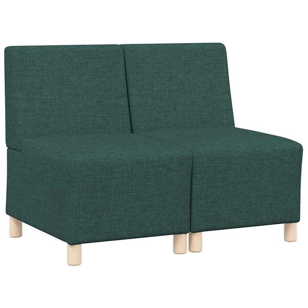 vidaXL Unit&eacute; de Sofa Modulaire Sans Accoudoirs 2 pcs Vert fonc&eacute;