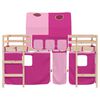 vidaXL Lit mezzanine enfants avec tunnel sans matelas rose 90x200 cm