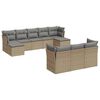 vidaXL Salon de jardin avec coussins 10 pcs beige résine tressée