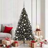 vidaXL Sapin de No&euml;l artificiel pr&eacute;-&eacute;clair&eacute; Noir 180 cm PVC