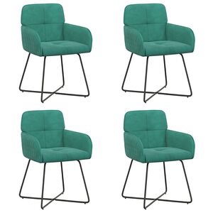 vidaXL Chaises de salle &agrave; manger 4 pc Velours Turquoise