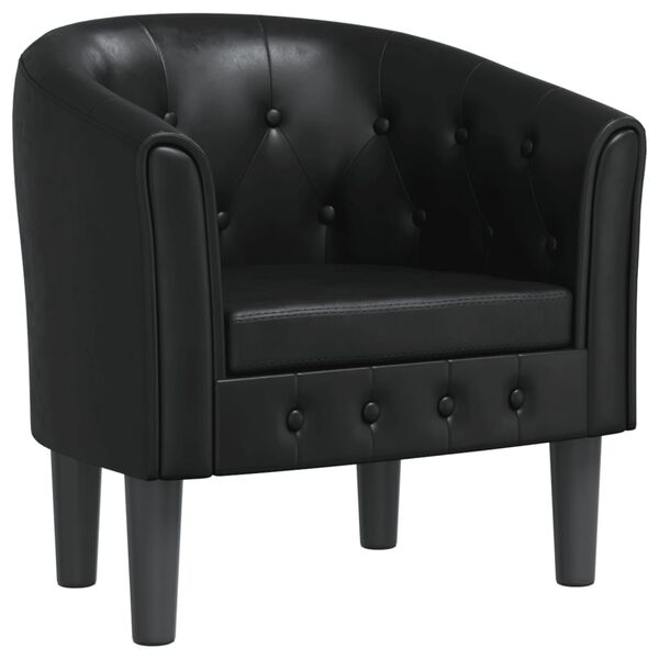 vidaXL Chaise cabriolet noir similicuir